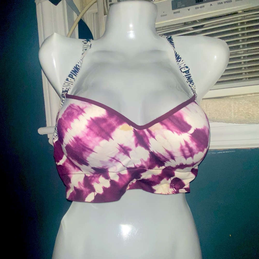 V2 for 1 vs pink sports padded push up bras cris cross back straps